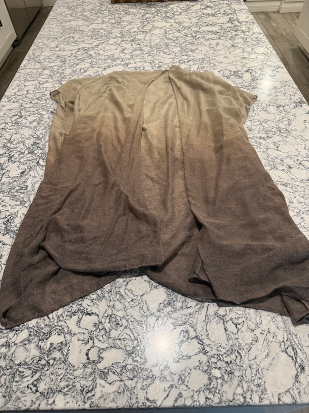 Lightweight Ombre Open Front Cardigan or open cover up - Beige to Brown